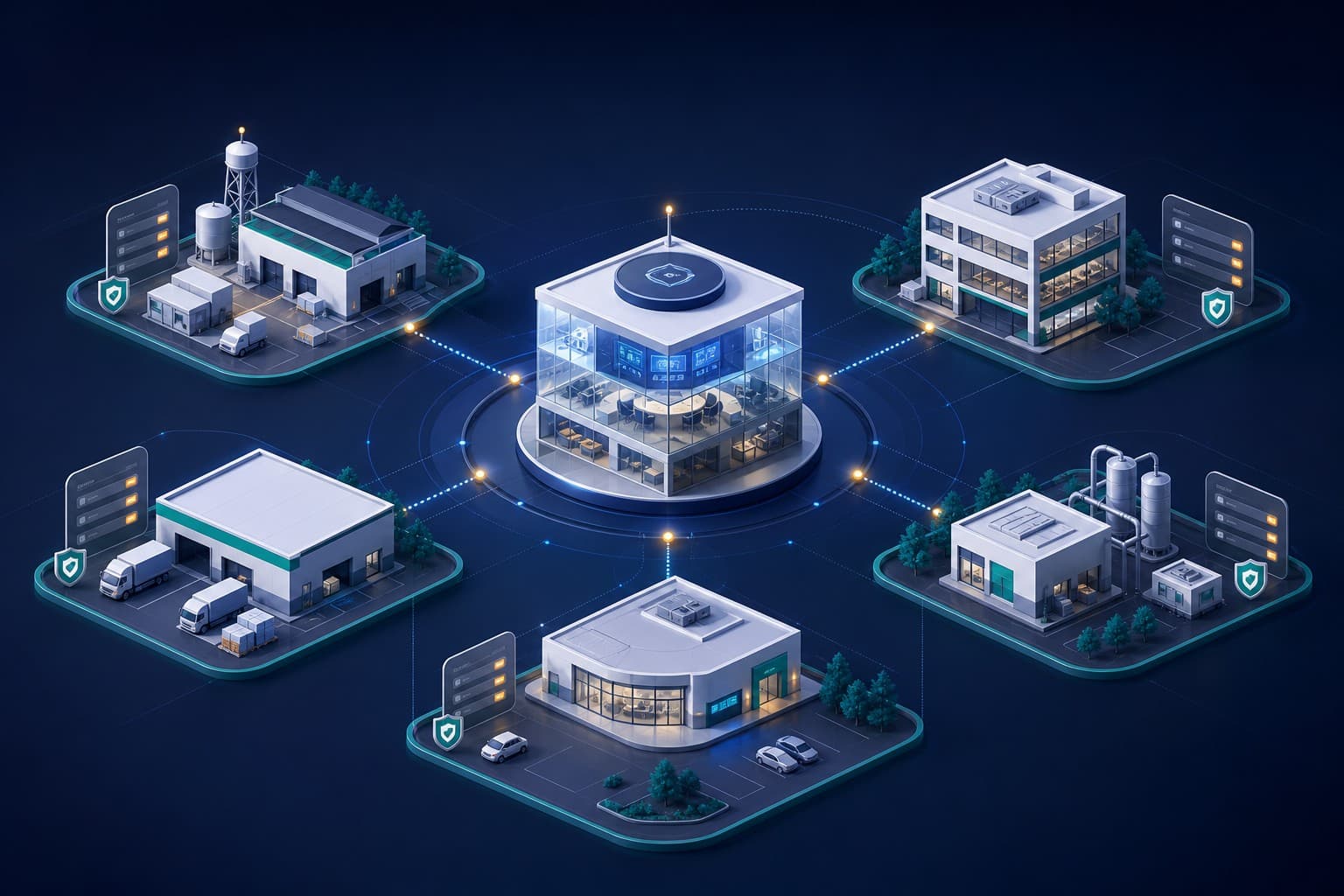 Multi-site incident management view connecting local sites to shared reporting standards and organisation oversight.